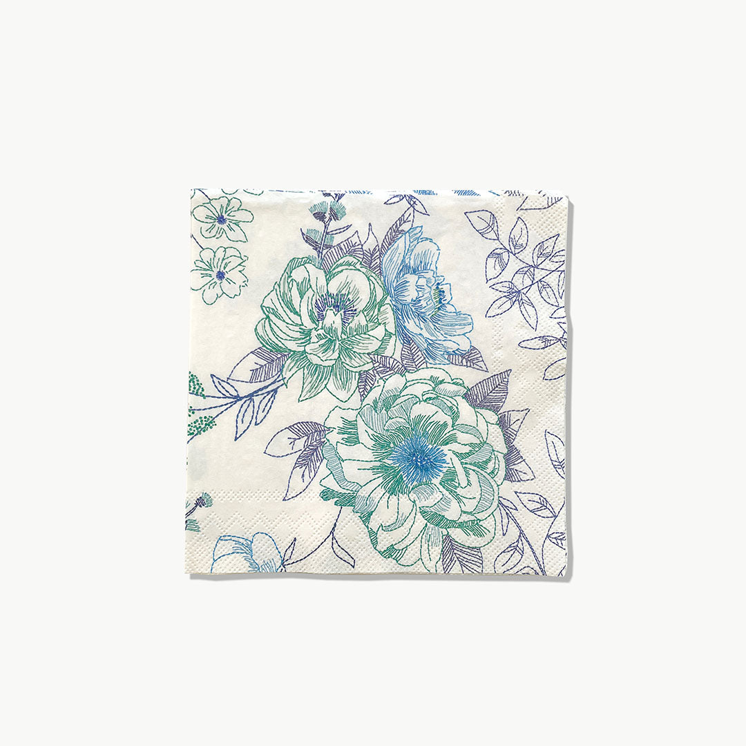 Elegant Embroidery Style Paper Cocktail Napkins