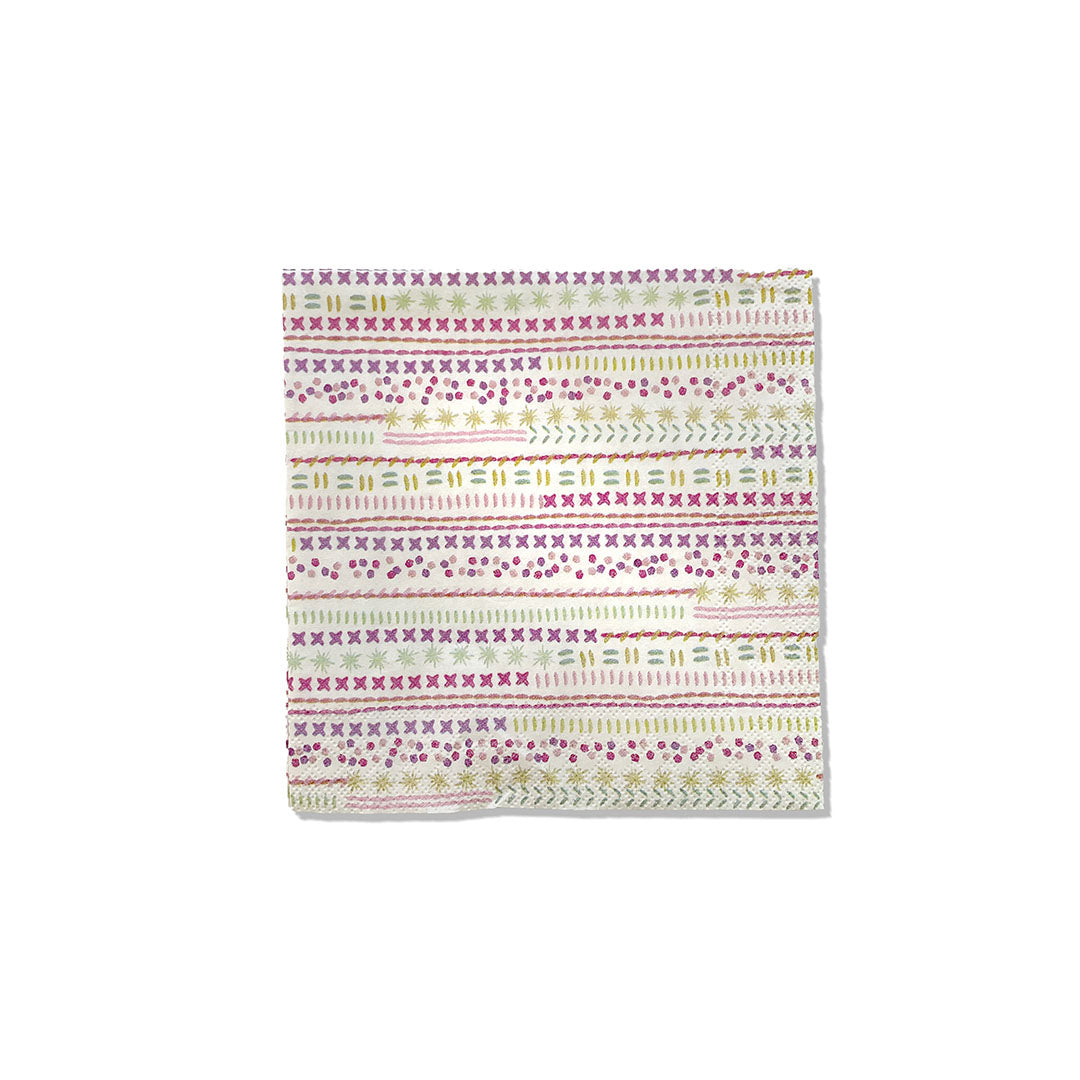 Elegant Embroidery Style Paper Cocktail Napkins