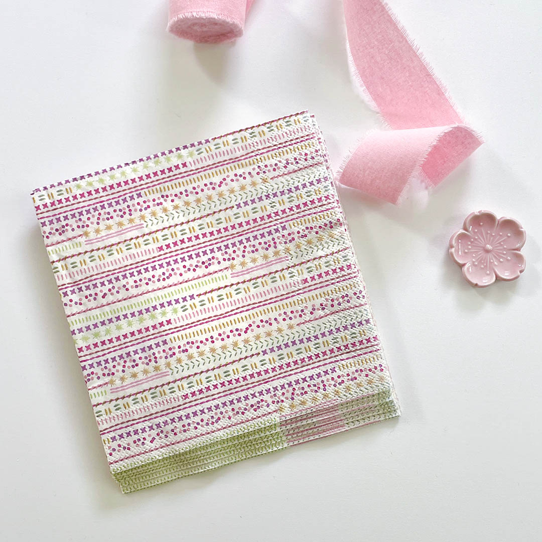 Elegant Embroidery Style Paper Cocktail Napkins