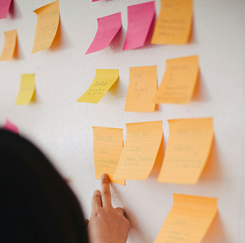 sticky notes with creative goals