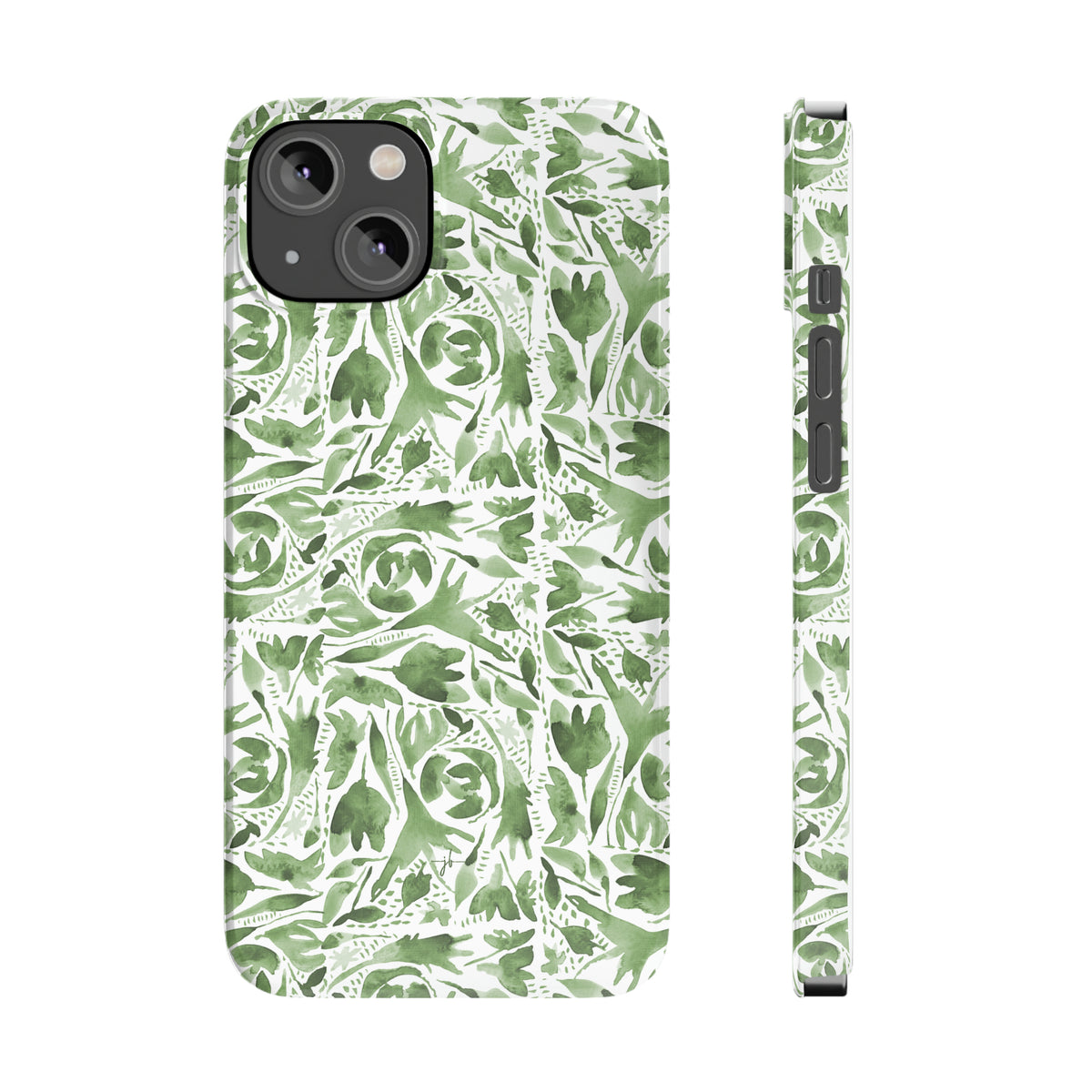Watercolor Floral iPhone Case in Sage Green
