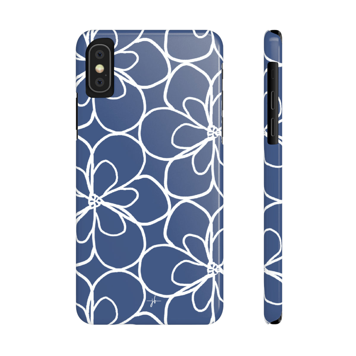 Simple Blooms on Blue iPhone Case