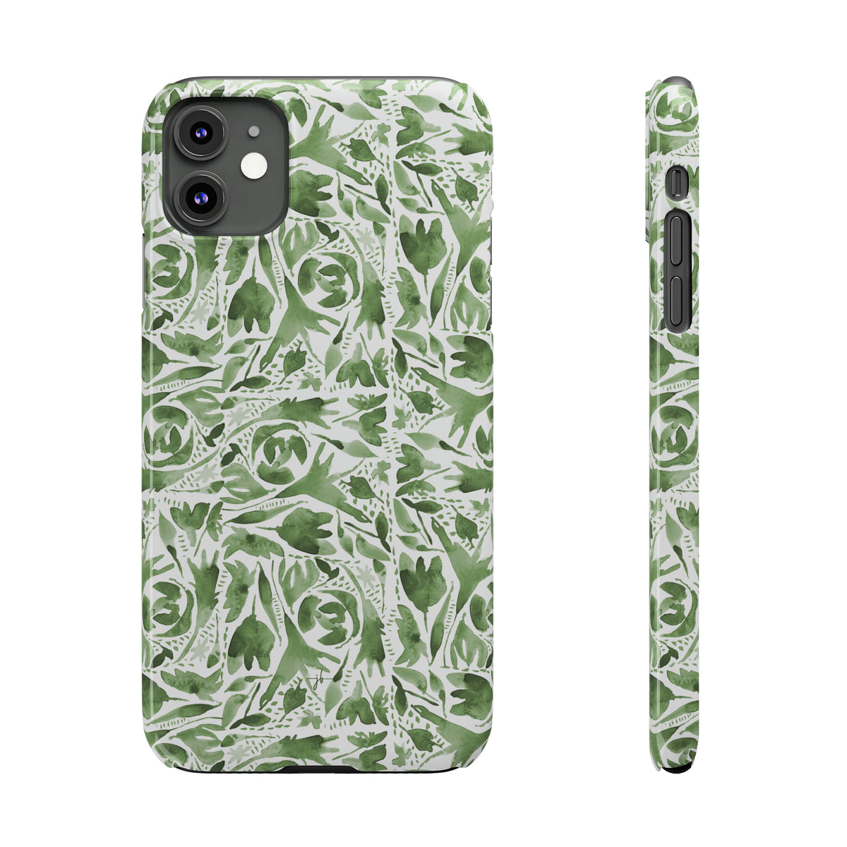 Watercolor Floral iPhone Case in Sage Green
