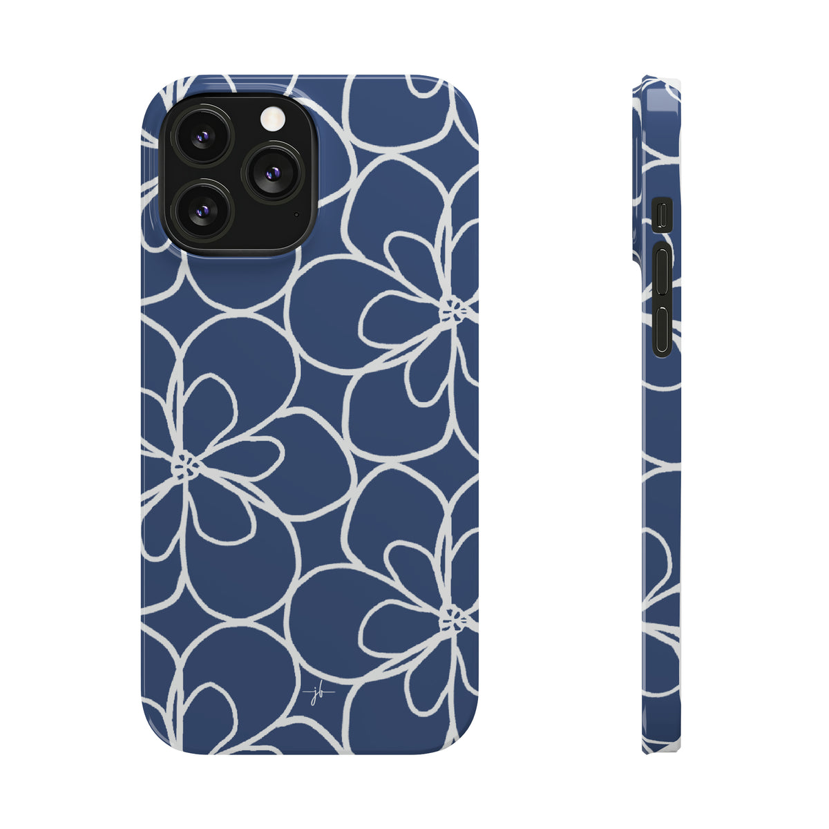 Simple Blooms on Blue iPhone Case
