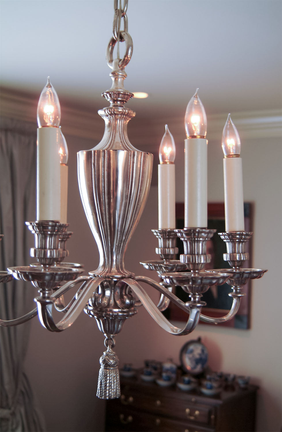 antique silver chandelier