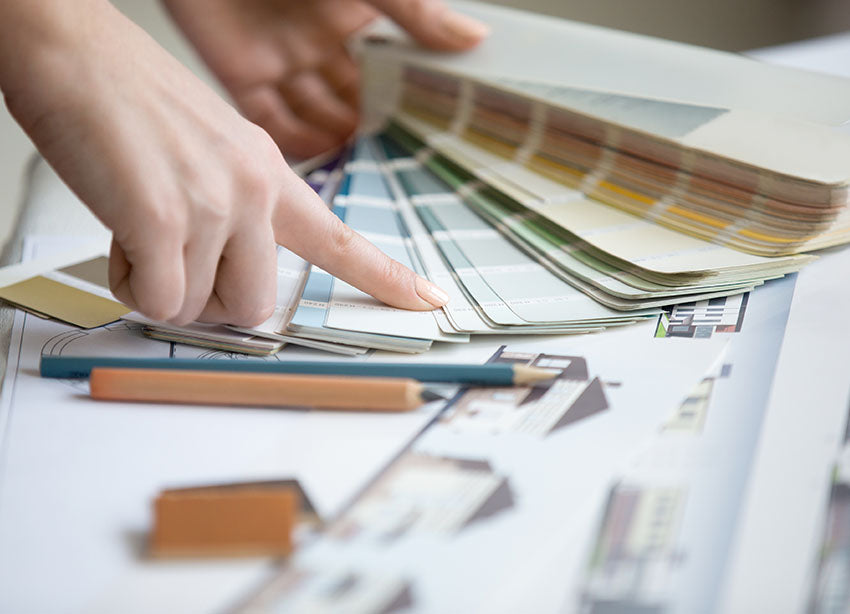 interior designer picking out paint colors