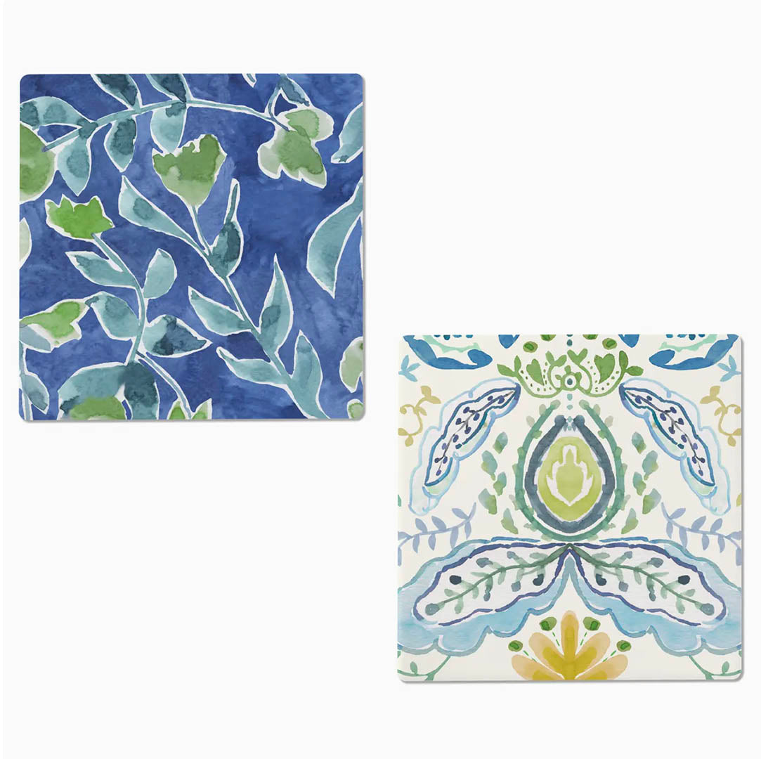 Azure & Ivy Ceramic Coasters