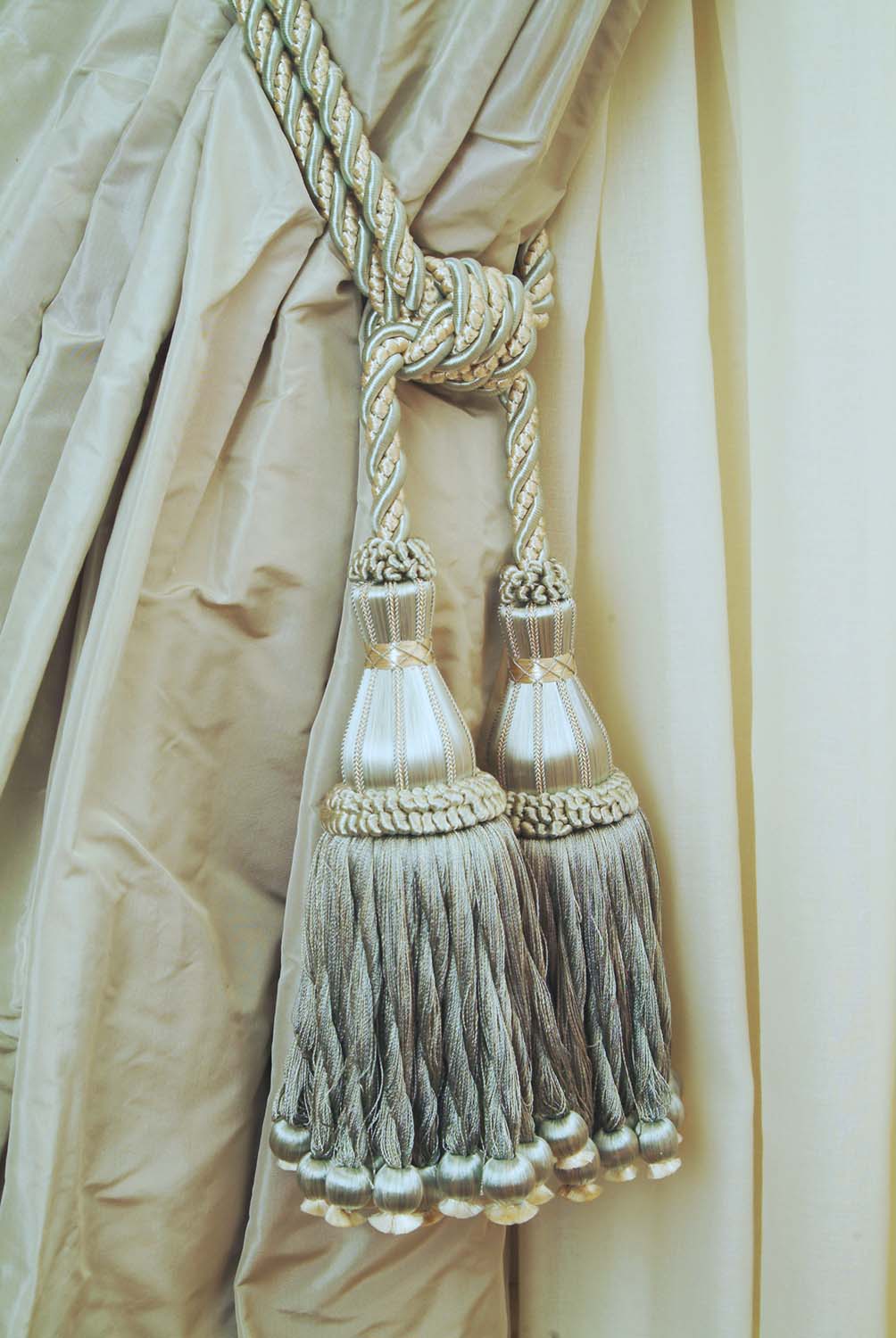 silk drapery with tassels