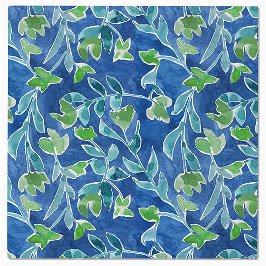 Azure & Ivy Floral Ceramic Trivet