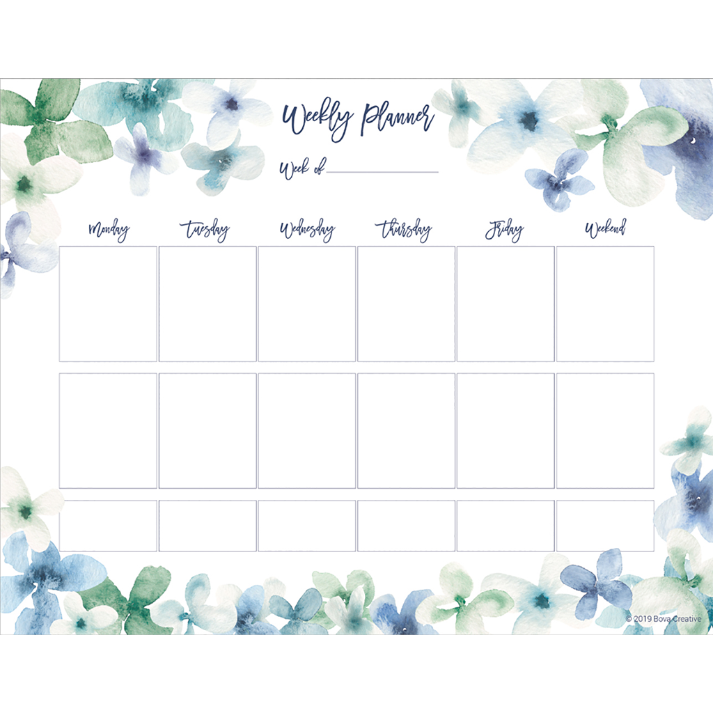 Watercolor Floral Weekly Planner Pad