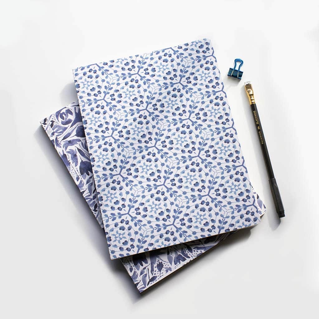 Blue &amp; White Notebook Set